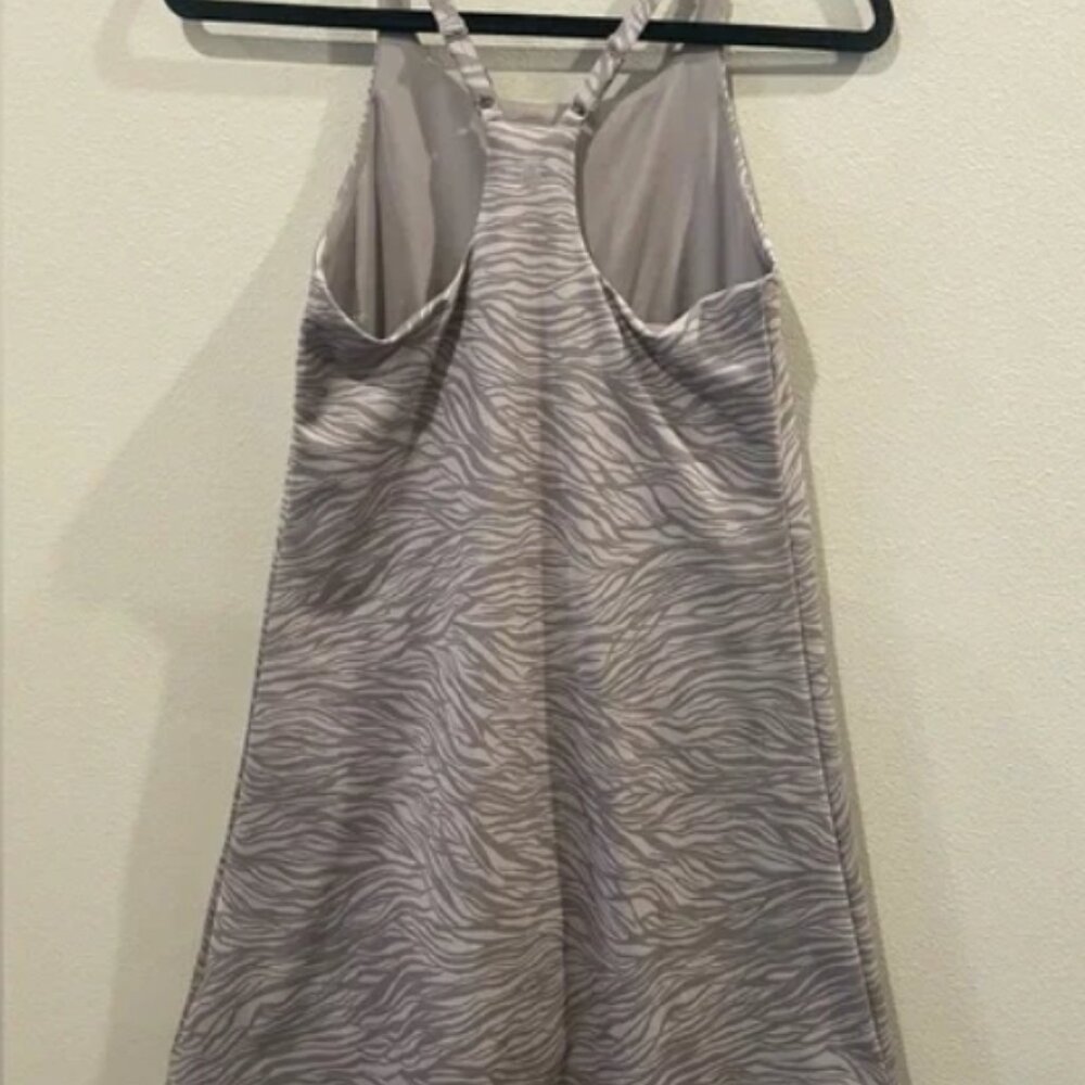 Zella Lilac Purple Zebra Athletic Dress Lined With Shelf Bra and Bike Short - Picture 3 of 3